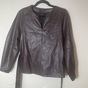 Banana Republic brown vegan leather jacket